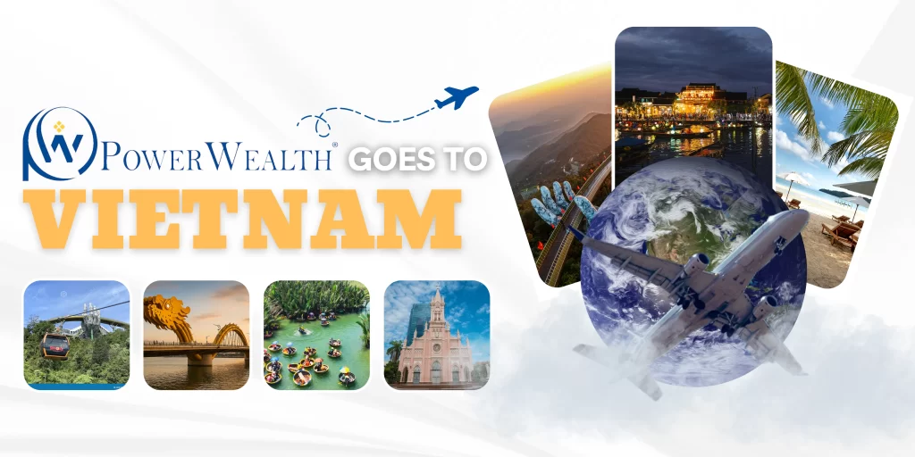 PowerWealth team during company trip in Vietnam