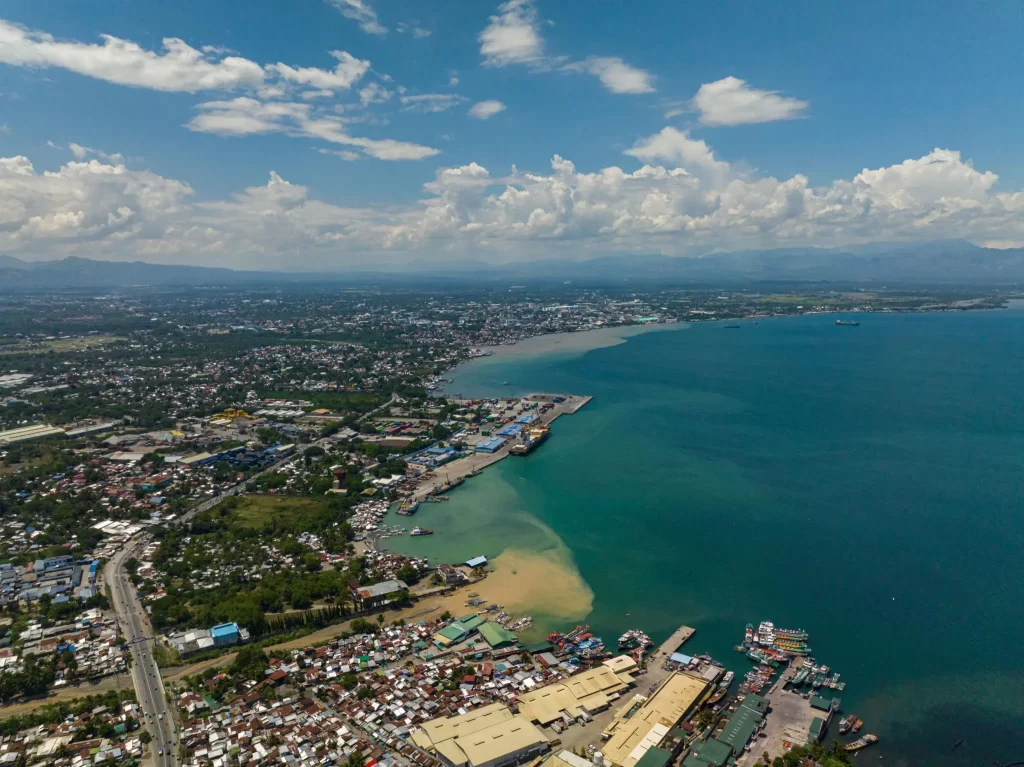 Aerial view of General Santos City after an earthquake was felt across the region